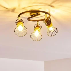 Lampes Dorées-hofstein Plafonnier Ayen Noir doré, 3 lumières