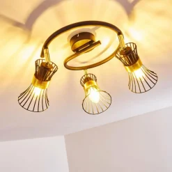 Lampes Dorées-hofstein Plafonnier Ayen Noir doré, 3 lumières