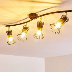 Lampes Dorées-hofstein Plafonnier Ayen Noir doré, 4 lumières