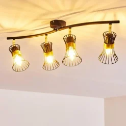 Lampes Dorées-hofstein Plafonnier Ayen Noir doré, 4 lumières