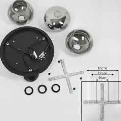 Suspension Verre Fumé-hofstein Plafonnier Azurara Noir, 3 lumières