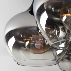 Suspension Verre Fumé-hofstein Plafonnier Azurara Noir, 6 lumières