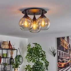 hofstein Plafonnier Azurara Noir, 3 lumières