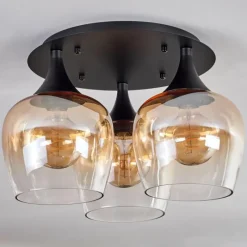 hofstein Plafonnier Azurara Noir, 3 lumières