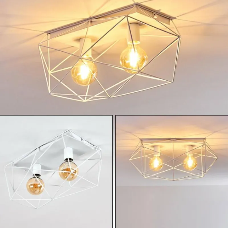 Luminaires Rustiques-hofstein Plafonnier Babol Blanc, 2 lumières