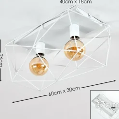 Luminaires Rustiques-hofstein Plafonnier Babol Blanc, 2 lumières