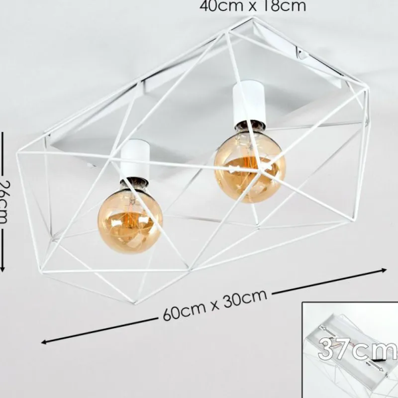Luminaires Rustiques-hofstein Plafonnier Babol Blanc, 2 lumières