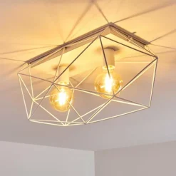 Luminaires Rustiques-hofstein Plafonnier Babol Blanc, 2 lumières