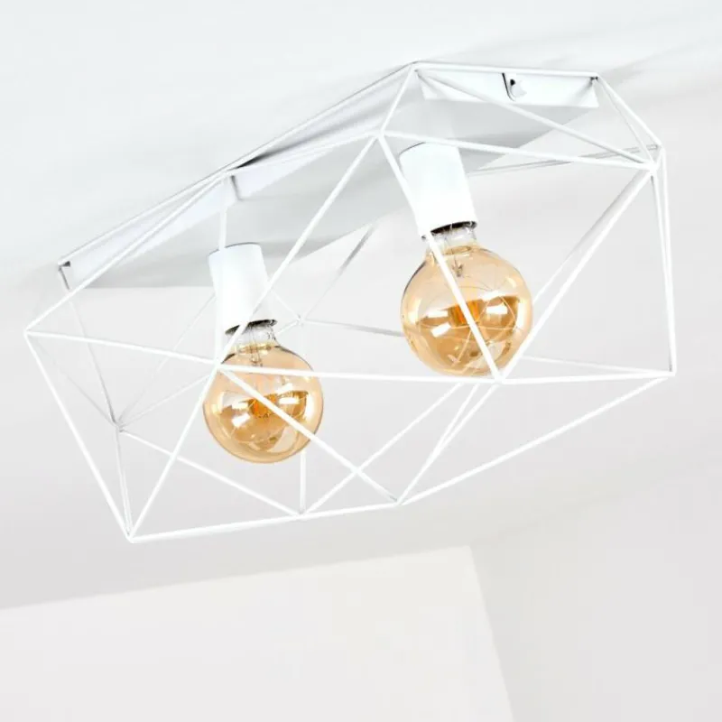 Luminaires Rustiques-hofstein Plafonnier Babol Blanc, 2 lumières