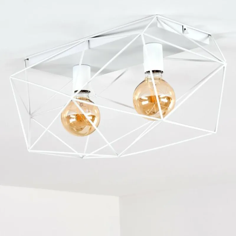 Luminaires Rustiques-hofstein Plafonnier Babol Blanc, 2 lumières