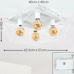 Lampes Industrielles-hofstein Plafonnier Babol Blanc, 4 lumières