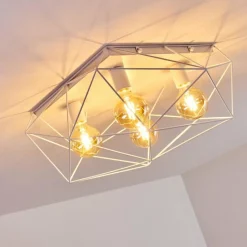 Lampes Industrielles-hofstein Plafonnier Babol Blanc, 4 lumières