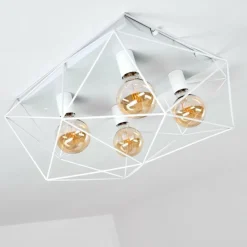 Lampes Industrielles-hofstein Plafonnier Babol Blanc, 4 lumières