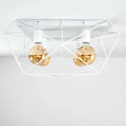 Lampes Industrielles-hofstein Plafonnier Babol Blanc, 4 lumières