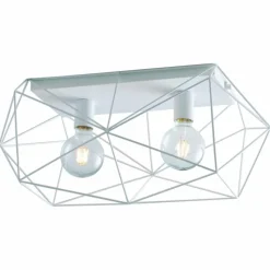 Luminaires Rustiques-Luce Design Plafonnier Babol Blanc, 2 lumières