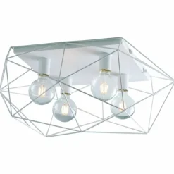 Lampes Industrielles-Luce Design Plafonnier Babol Blanc, 4 lumières