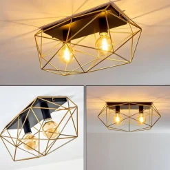 Luminaires Rustiques-hofstein Plafonnier Babol Noir, 2 lumières