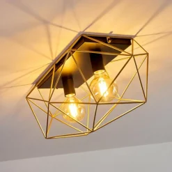 Luminaires Rustiques-hofstein Plafonnier Babol Noir, 2 lumières