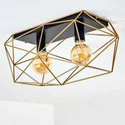 Luminaires Rustiques-hofstein Plafonnier Babol Noir, 2 lumières