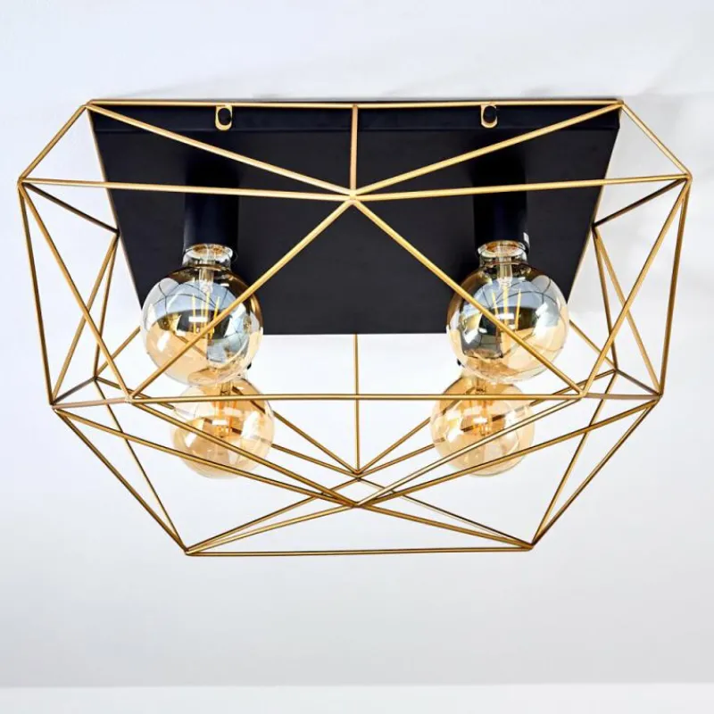 Lampes Dorées-hofstein Plafonnier Babol Noir, 4 lumières