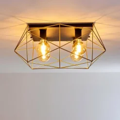 Lampes Dorées-hofstein Plafonnier Babol Noir, 4 lumières