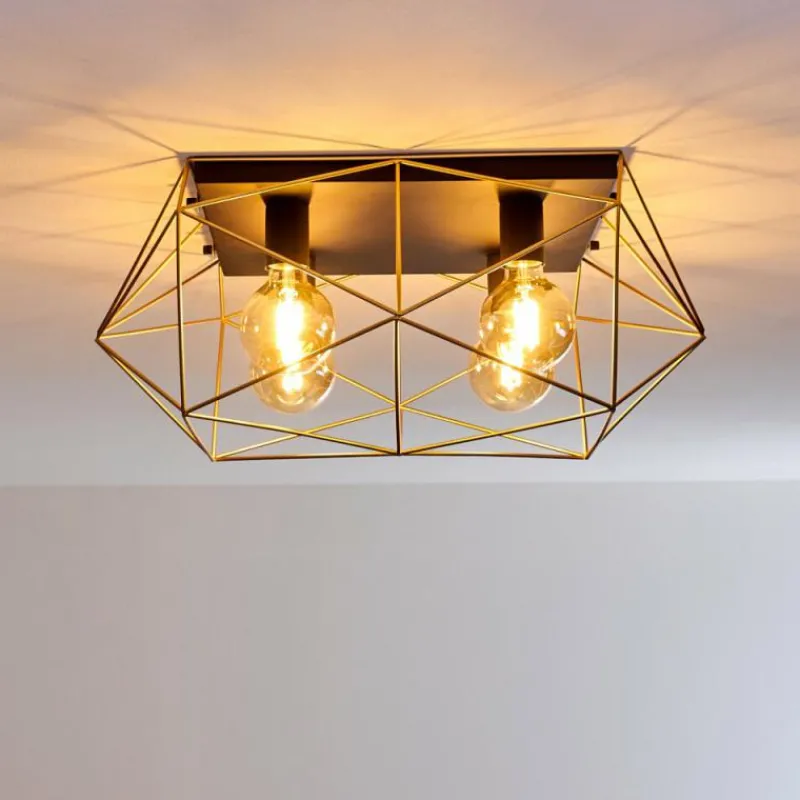 Lampes Dorées-hofstein Plafonnier Babol Noir, 4 lumières