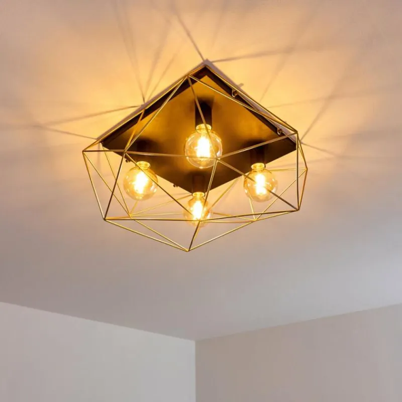 Lampes Dorées-hofstein Plafonnier Babol Noir, 4 lumières