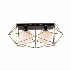Luminaires Rustiques-Luce Design Plafonnier Babol Noir, 2 lumières