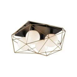 Lampes Dorées-Luce Design Plafonnier Babol Noir, 4 lumières