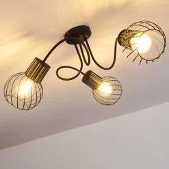 Lampes Dorées-hofstein Plafonnier Bacau Noir, 3 lumières