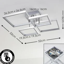 hofstein Plafonnier Bacolod LED Aluminium, 1 lumière