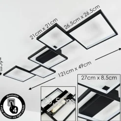 hofstein Plafonnier Bacolod LED Noir, 1 lumière