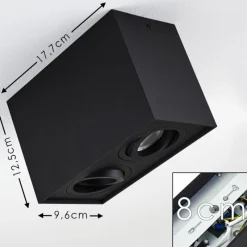 hofstein Plafonnier Baishan Noir, 2 lumières