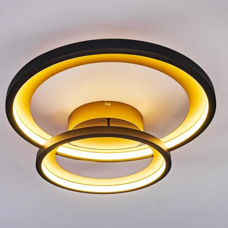 Lampes Dorées-hofstein Plafonnier Baiyin LED Noir doré, 1 lumière