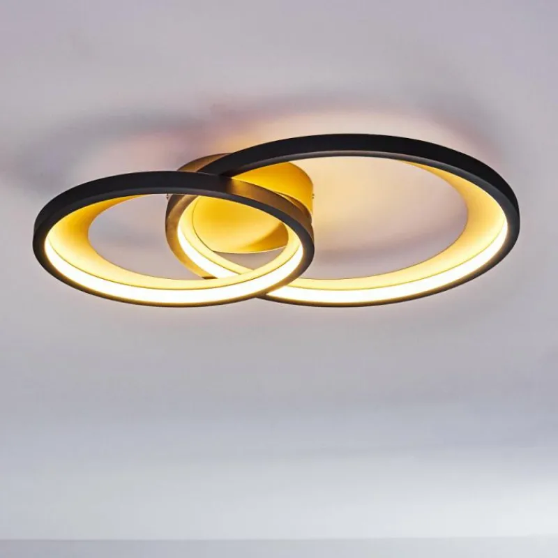 Lampes Dorées-hofstein Plafonnier Baiyin LED Noir doré, 1 lumière