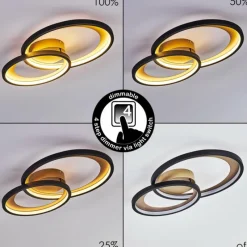 Lampes Dorées-hofstein Plafonnier Baiyin LED Noir doré, 1 lumière