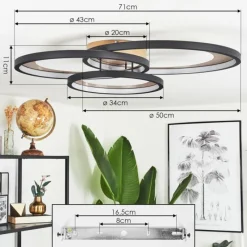 Lampes Art Déco-hofstein Plafonnier Baiyin LED Or, 1 lumière