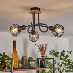 hofstein Plafonnier Ballis Écru, Noir, 3 lumières