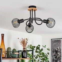 hofstein Plafonnier Ballis Écru, Noir, 3 lumières