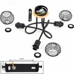 hofstein Plafonnier Ballis Écru, Noir, 3 lumières