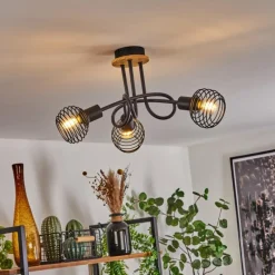 hofstein Plafonnier Ballis Écru, Noir, 3 lumières