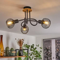 hofstein Plafonnier Ballis Écru, Noir, 3 lumières