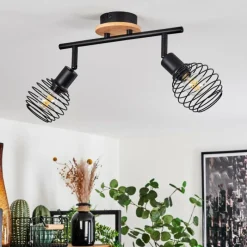 hofstein Plafonnier Ballis Écru, Noir, 2 lumières