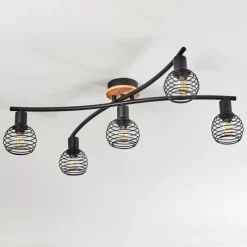 Lampes Vintages & Rétros-hofstein Plafonnier Ballis Écru, Noir, 5 lumières