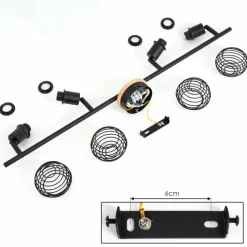 Lampes Industrielles-hofstein Plafonnier Ballis Écru, Noir, 4 lumières