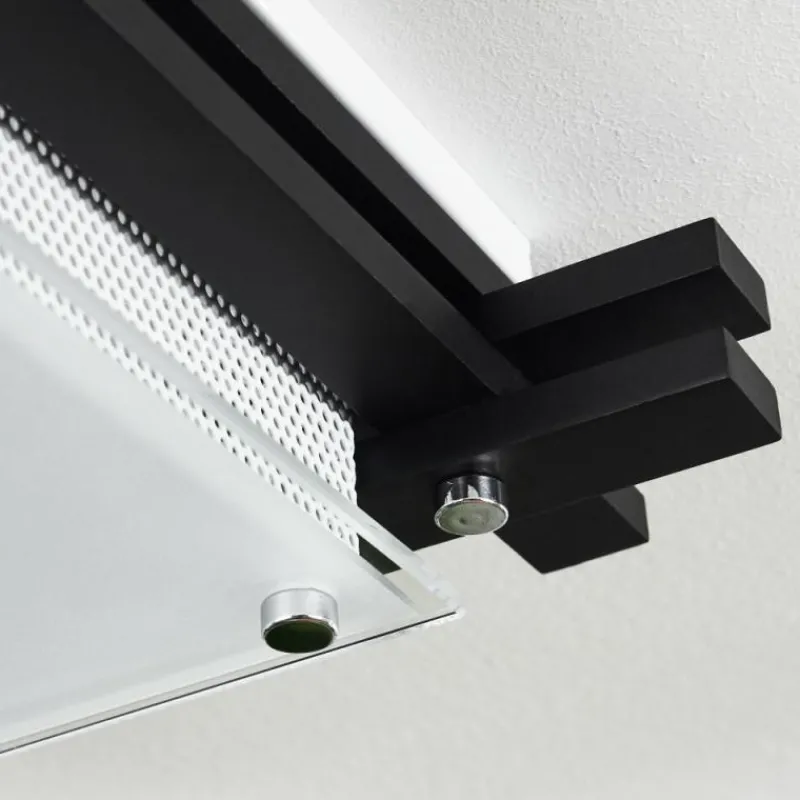 Lampes En Bois-hofstein Plafonnier Balouta Noir, Blanc, 2 lumières