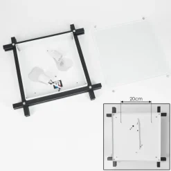 Lampes En Bois-hofstein Plafonnier Balouta Noir, Blanc, 2 lumières