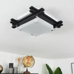 hofstein Plafonnier Balouta Noir, Blanc, 1 lumière