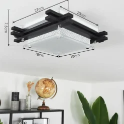 hofstein Plafonnier Balouta Noir, Blanc, 1 lumière