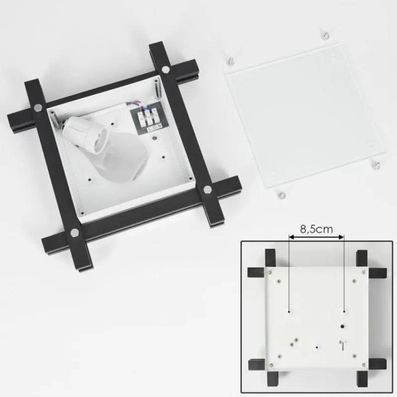 hofstein Plafonnier Balouta Noir, Blanc, 1 lumière